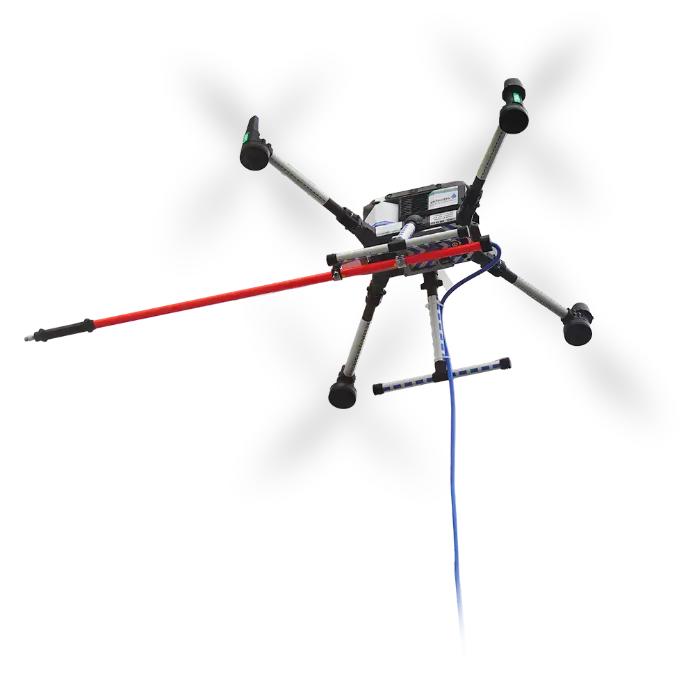 Fassadenreinigung mit Drohne